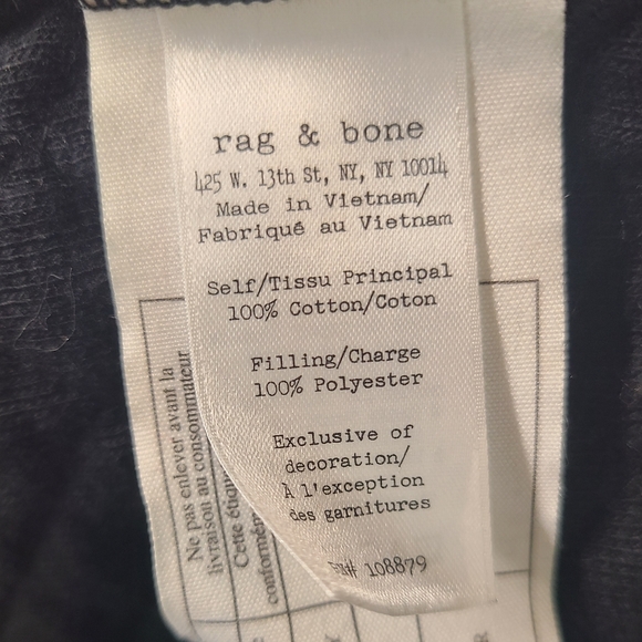 Rag and bone jean quilted sweatshirt black sweater - Picture 12 of 12